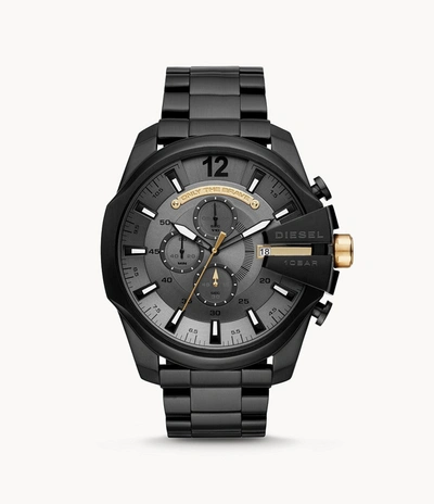 Diesel Men's Mega Chief Chronograph, Black-tone Stainless Steel Watch