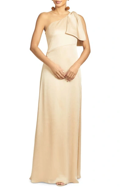 Sachin & Babi One-shoulder A-line Gown In Champagne