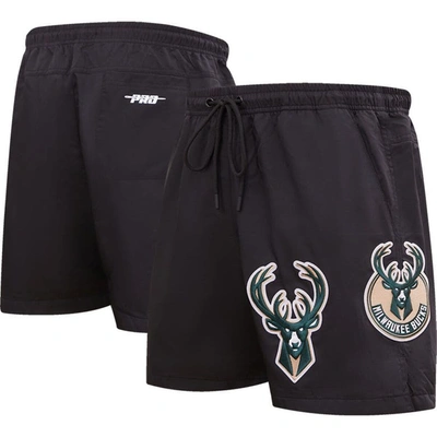 Pro Standard Black Milwaukee Bucks Classics Woven Shorts