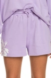 Roxy X Kate Bosworth Organic Cotton Fleece Shorts In Purple Rose