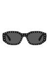 Versace Biggie 53mm Round Sunglasses In Crystal Grey