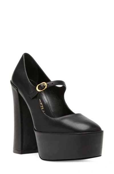 Stuart Weitzman Skyhigh 145 Mary Jane Platform Pump In Black