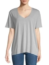 Splendid Slub V-neck Tee In Dove Grey