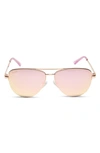 Diff 59mm August Aviator Sunglasses In Champagne Cherry Blossom Lens