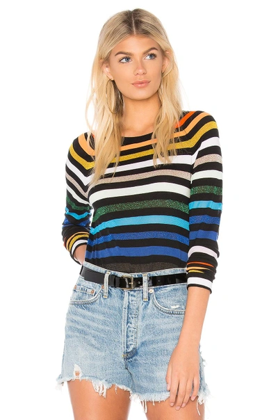 Replica Los Angeles Intarsia Stripes Top In Black/multi