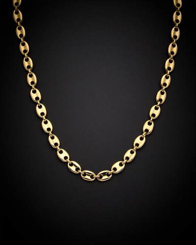 Italian Gold Puffed Mariner Necklace