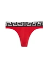 Versace Men's Stretch-cotton Thong In Red Black