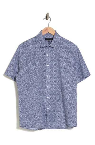 Westzeroone Bowfin Short Sleeve Button-up Shirt In Blue/ White