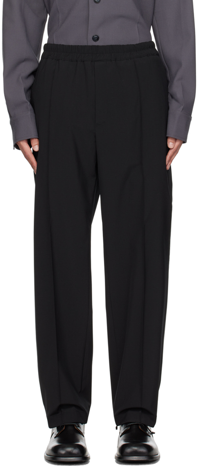 Rohe Elasticated-waistband Straight-leg Trousers In Black