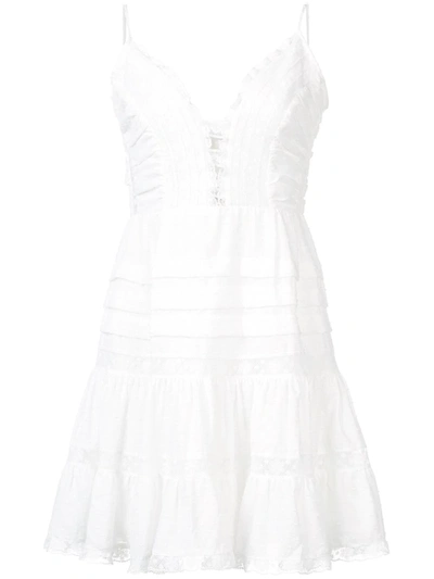 Zimmermann Iris Lace-paneled Swiss-dot Cotton Mini Dress In White