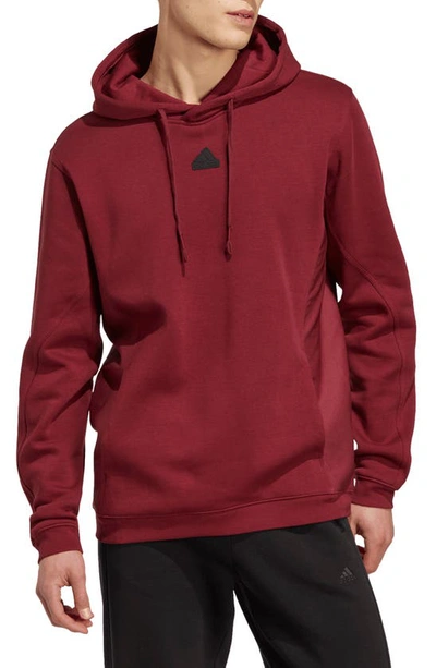 Adidas Sportswear Solid Hoodie In Shadow Red