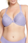 Glamorise Women's Plus Size Wonder Wire Front Close T-back Bra In Soft Lilac