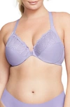 Glamorise Women's Plus Size Wonder Wire Front Close T-back Bra 1246 In Soft Lilac