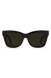 Electric Capri 52mm Polarized Cat Eye Sunglasses In Gloss Black/ Grey Polar