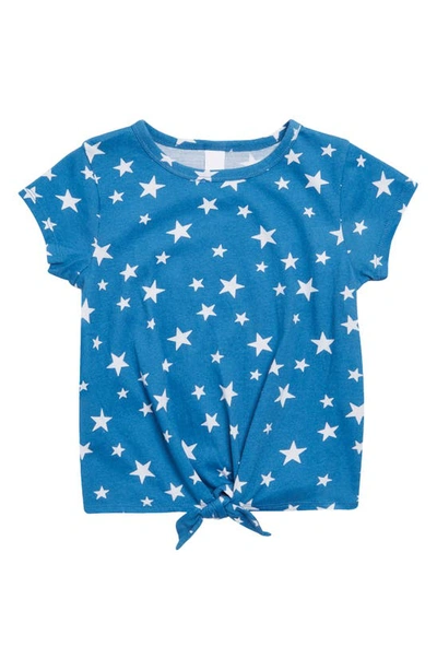 Harper Canyon Kids' Tie Front Graphic Tee In Blue Vallarta Stars