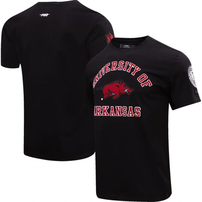 Pro Standard Black Arkansas Razorbacks Classic Stacked Logo T-shirt