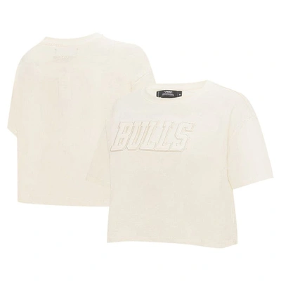 Pro Standard Cream Chicago Bulls Neutral Boxy Crop T-shirt