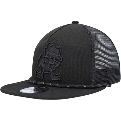 New Era Black Cleveland Browns Illumination Golfer Snapback Trucker Hat