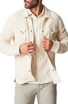 Billy Reid Summer Fleece Knit Shirt Jacket In Beige