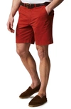 Billy Reid Cotton Blend Chino Shorts In Russet