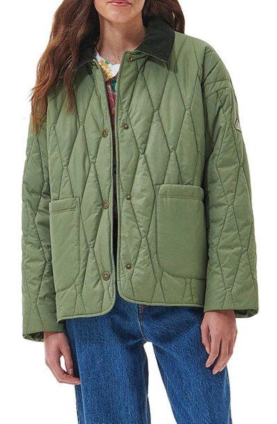 Barbour Delphinium Quilted Jacket In Olive