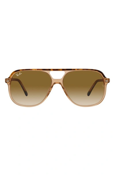 Ray Ban Bill 56mm Gradient Square Sunglasses In Havana_on_trasparent_brown_degrade_degrade_marron_clair