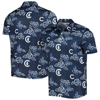 Reyn Spooner Navy Chicago Cubs Cooperstown Collection Puamana Print Polo