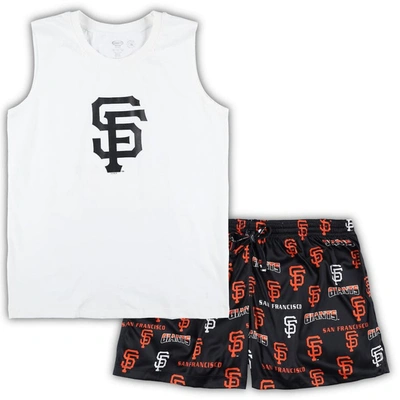 Concepts Sport Women's  White, Black San Francisco Giants Plus Size Tank Top And Shorts Sleep Set In White,black