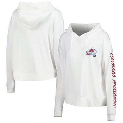 Concepts Sport Cream Colorado Avalanche Accord Hacci Long Sleeve Hoodie T-shirt In White