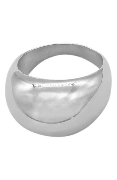 Adornia Water Resistant 14k Gold Plated Dome Ring In Silver