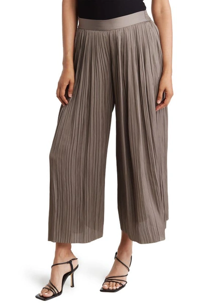 T Tahari Accordion Pleat Wide Leg Pants In Khaki Olive ModeSens
