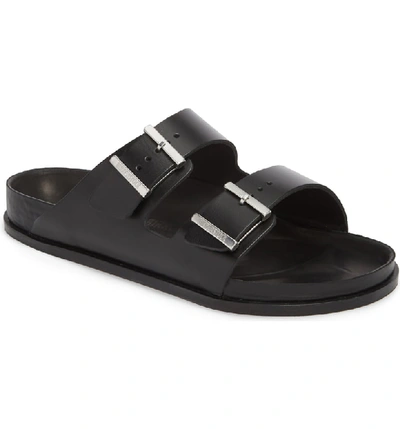 Birkenstock Arizona Premium Slide Sandal In Black Leather