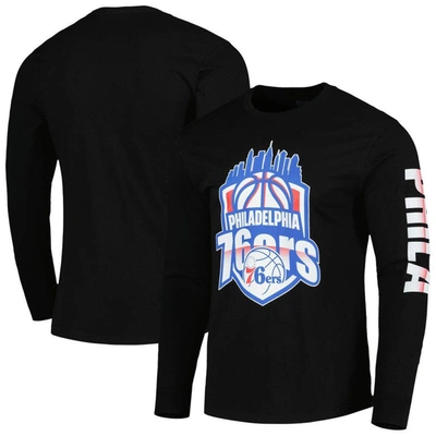 Stadium Essentials Unisex   Black Philadelphia 76ers Nba Crest Long Sleeve T-shirt