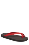 Danward Cross Toe Flip Flop In Red/ Black