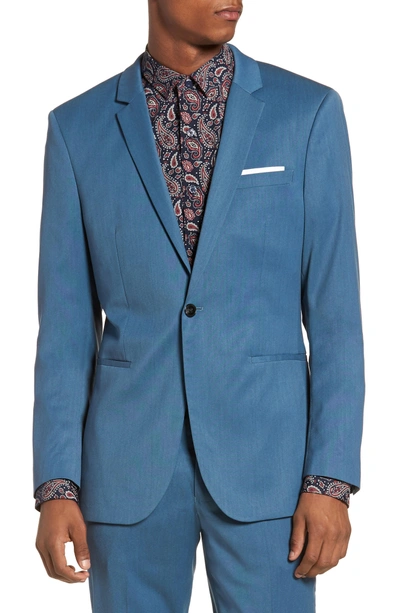 Topman Skinny Fit Suit Jacket In Light Blue