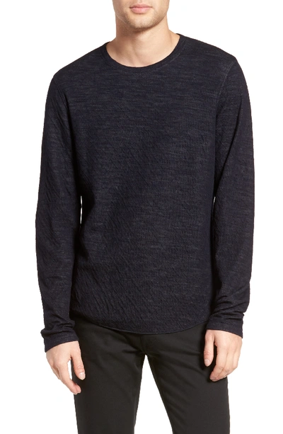 Vince Double Knit Long Sleeve Shirt In Underwood/ H Carbon