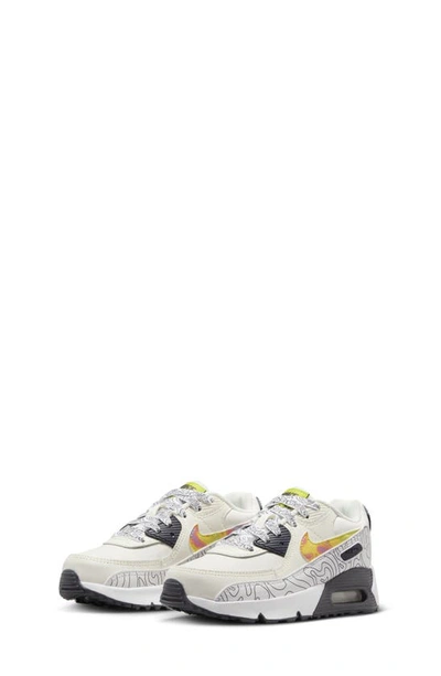 Nike Kids' Air Max 90 Ltr Sneaker In Sail/gridiron/bright Cactus/multicolor