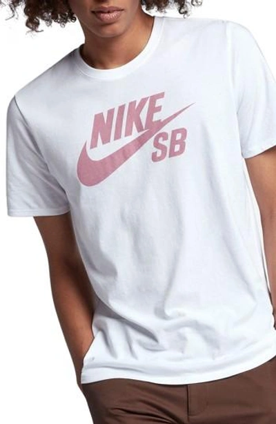 Nike 'sb Logo' T-shirt In White/ Elemental Pink | ModeSens