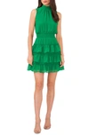 1.state Smock Neck Sleeveless Fit & Flare Dress In Electric Green