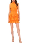 1.state Smock Neck Sleeveless Fit & Flare Dress In Russet Orange