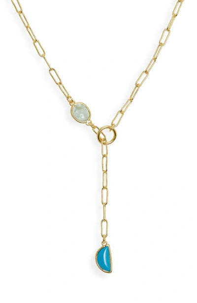 Madewell Stone Collection Green Apophyllite & Reconstituted Turquoise Necklace In Turquoise Multi