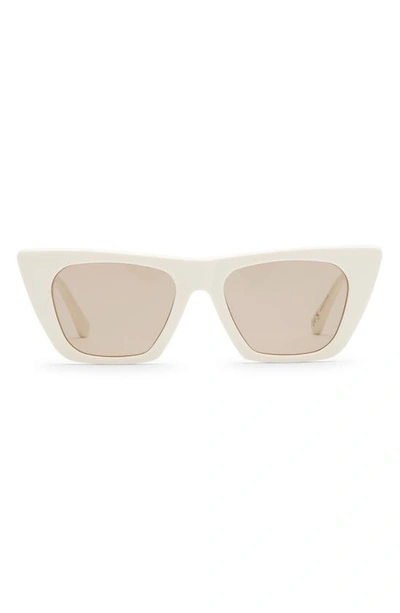 Electric Noli 50mm Cat Eye Sunglasses In Ivory/ Amber