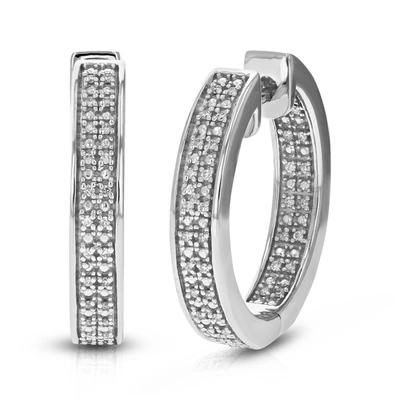 Vir Jewels 1/6 Cttw 80 Stones Round Lab Grown Diamond Hoop Earrings .925 Sterling Silver Prong Set 2/3 Inch