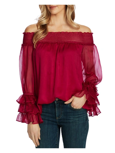 Cece Womens Ruffled Off The Shoulder Blouse In Multi