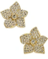 Kate Spade New York Pave Flower Stud Earrings In Clear/gold