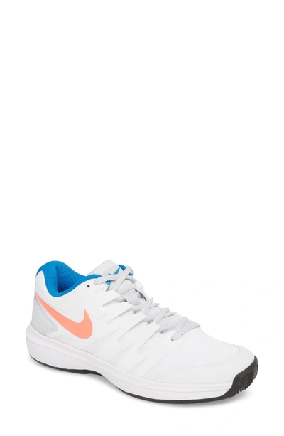 Nike Air Zoom Prestige Tennis Shoe In White/ Hot Lava