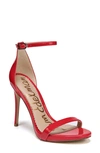 Sam Edelman Ariella Ankle Strap Sandal In Red Patent Leather