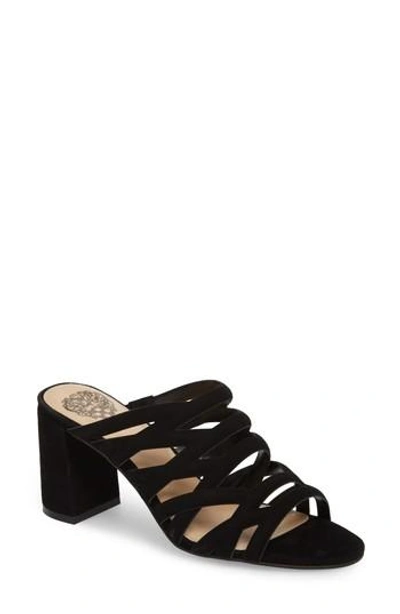 Vince Camuto Raveana Cage Mule In Black Suede