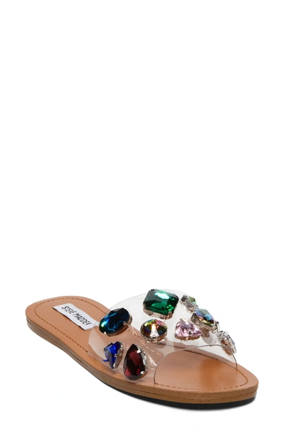 Steve Madden Rosalyn Embellished Slide Sandal In Clear | ModeSens