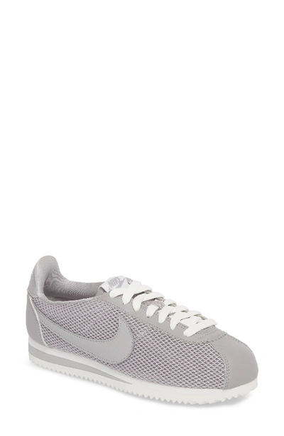 Nike Women's Classic Cortez Mesh Lace Up Sneakers In Atmosphere Grey